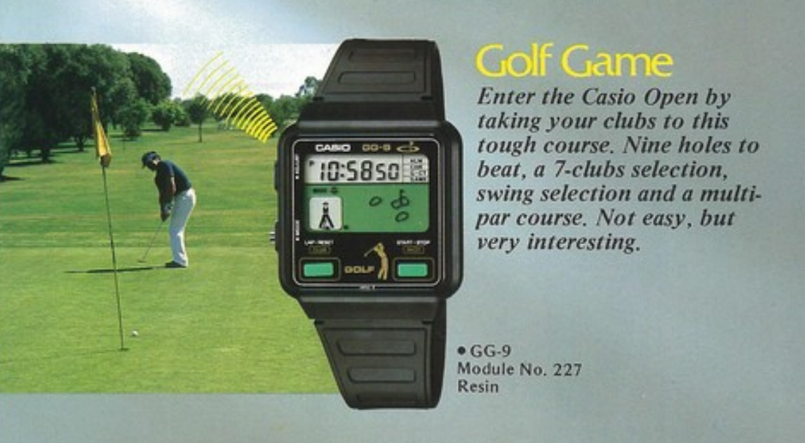 One of many spectacular gaming watches from Casio, the Golf Game GG-9.