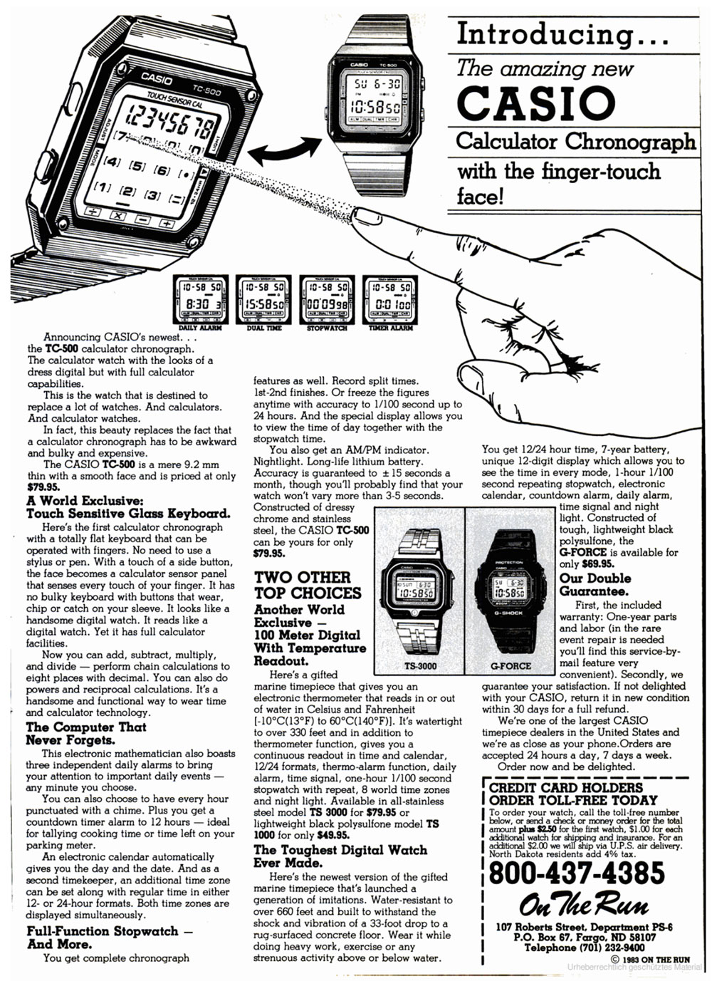 Casio DW-5000 advertisement. Click for full version.