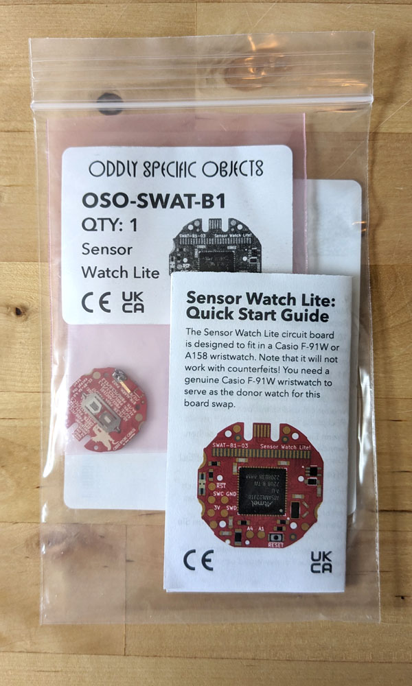 Sensor Watch Lite package from Oddly Specific Objects.